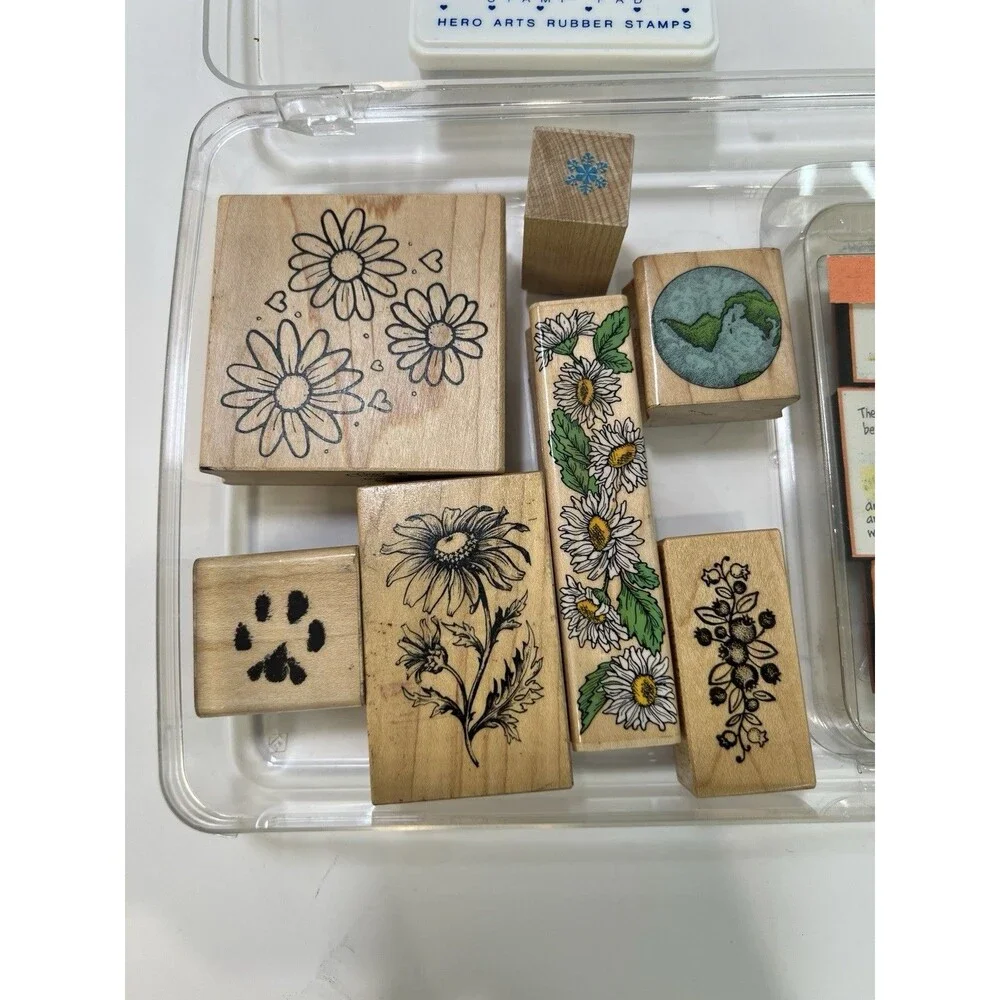 Vintage Wood Mounted Rubber Stamp Destash Lot Winnie The Pooh Poohisms Hero Arts